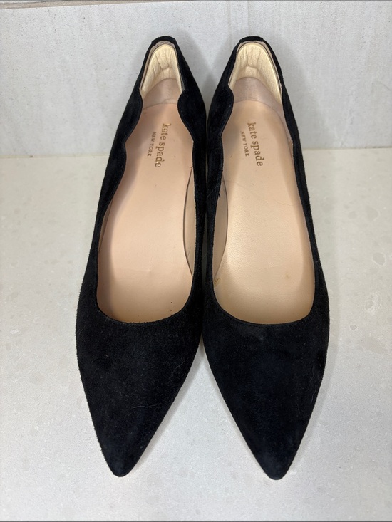 kate spade Shoes - Kate Spade Black Suede Block Heels - Size 7